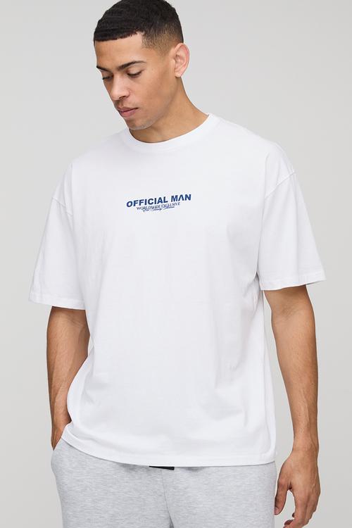 Oversized Extended Neck Official Man T-Shirt - White
