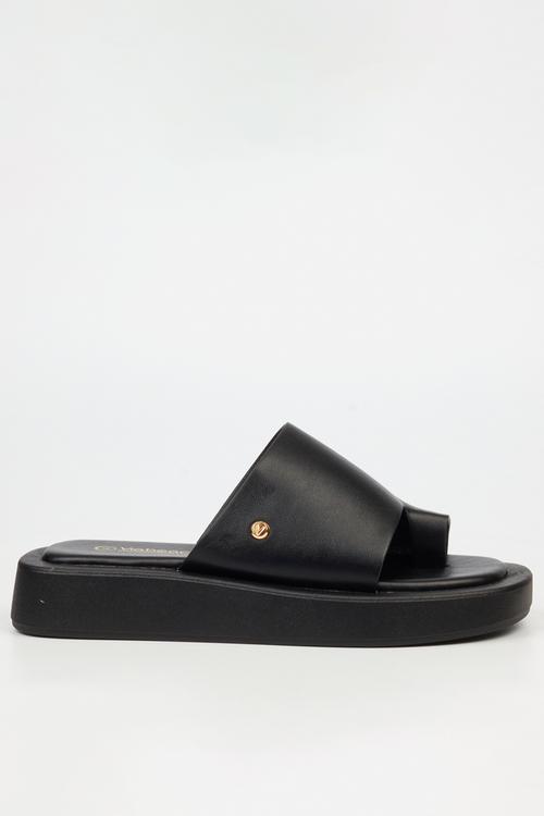 Coconut 27 Thick Toe Loop Slide Sandal - Black