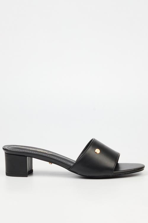 Bina 2 low block heel mule - black
