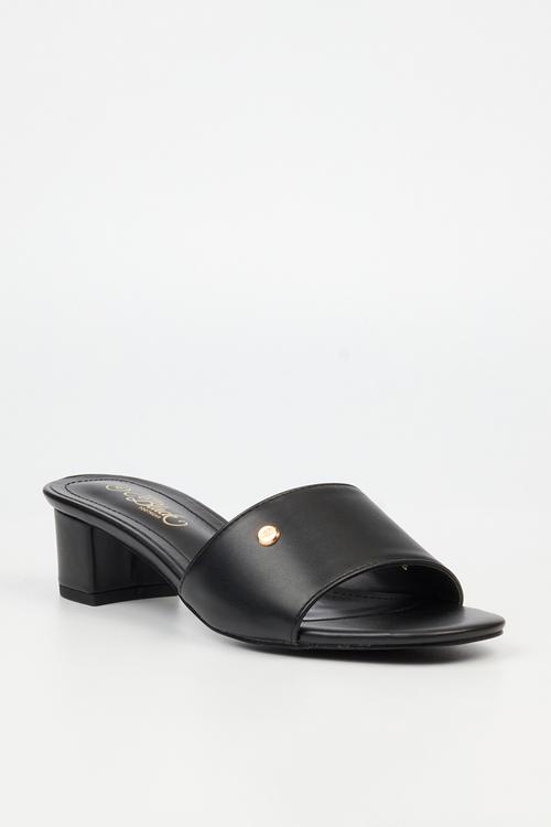 Bina 2 low block heel mule - black