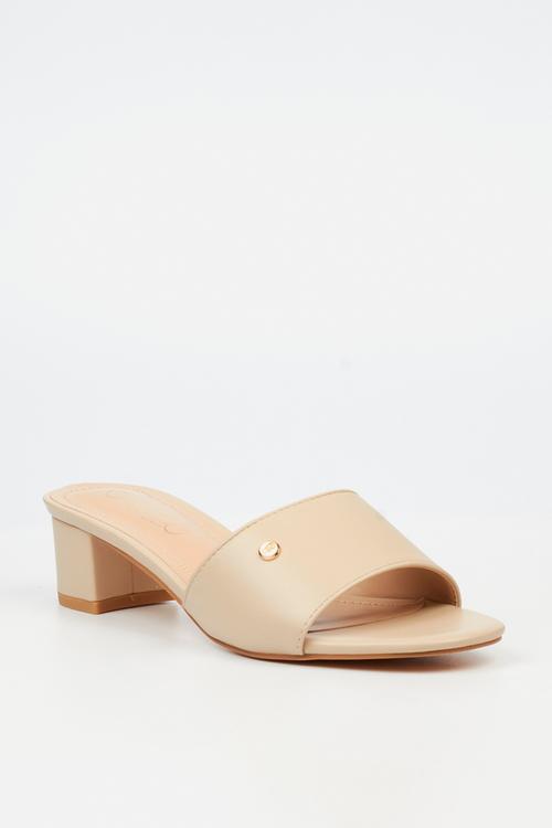 Bina 2 low block heel mule - neutral