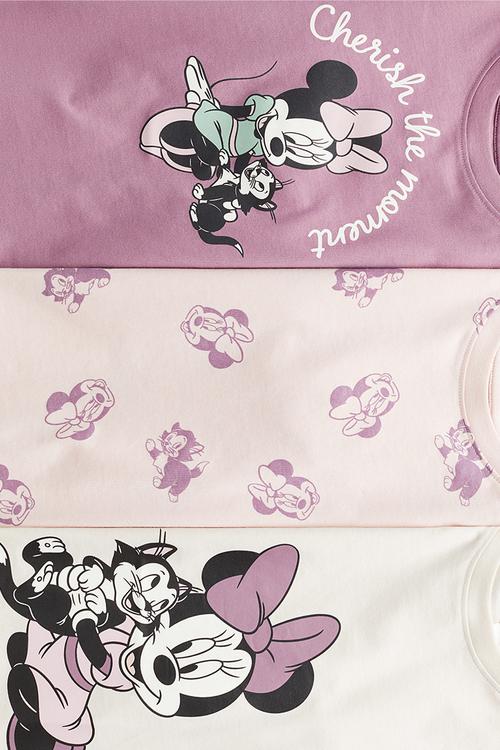 3-Pack printed jersey tops - purple/minnie mouse 