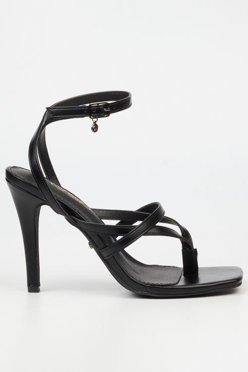 Razz 3 toe thong heel - black