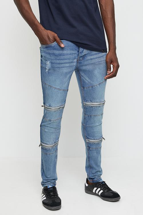 Blue Wash Denim Skinny Jean - Blue Reg Length