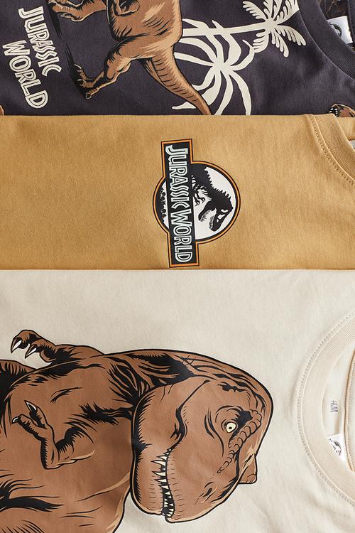 3-Pack printed T-shirts - beige/jurassic world