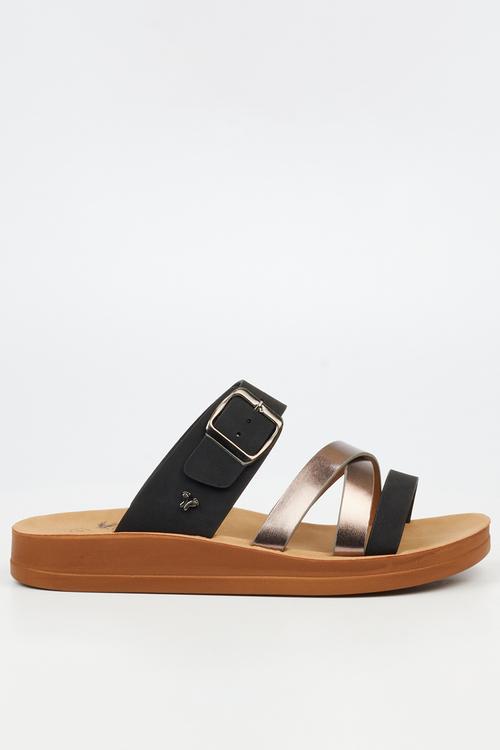 Toma 1 Two Strap Slide - Black