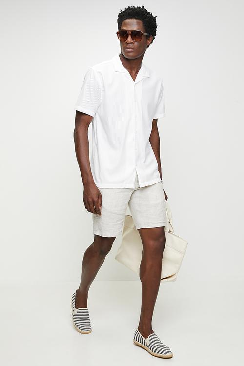 Revere Collar Shirt  - Cream