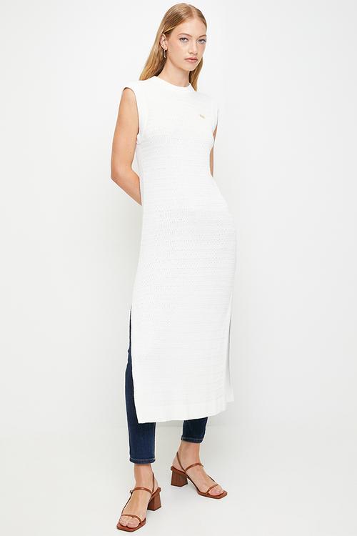 Wmn Hannah s/l Knitted Resort Top - Off White