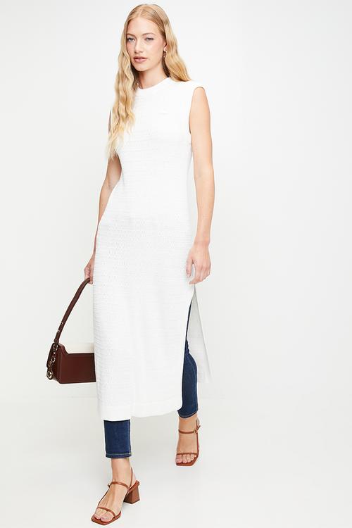 Wmn Hannah s/l Knitted Resort Top - Off White