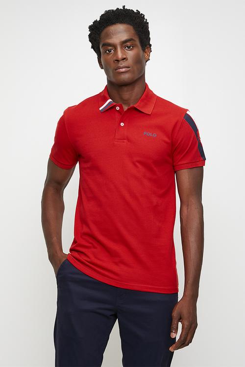 Bronwin active sleeve pony short sleeve golfer - red