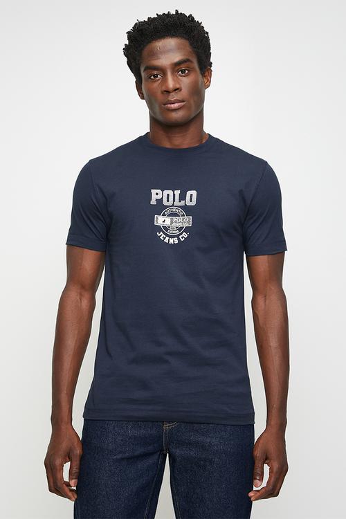 Dumi pjc short sleeve collegiate logo tee - navy