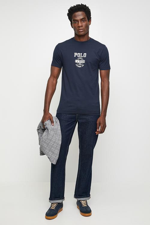 Dumi pjc short sleeve collegiate logo tee - navy