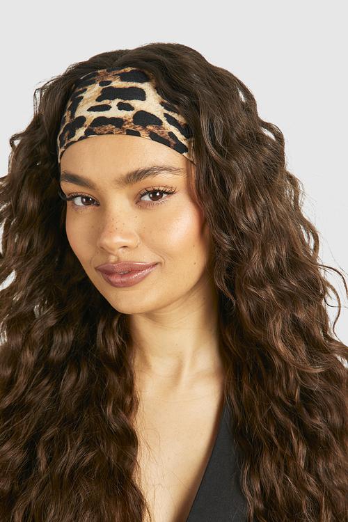 2 Pack Leopard Jersey Headbands - Leopard
