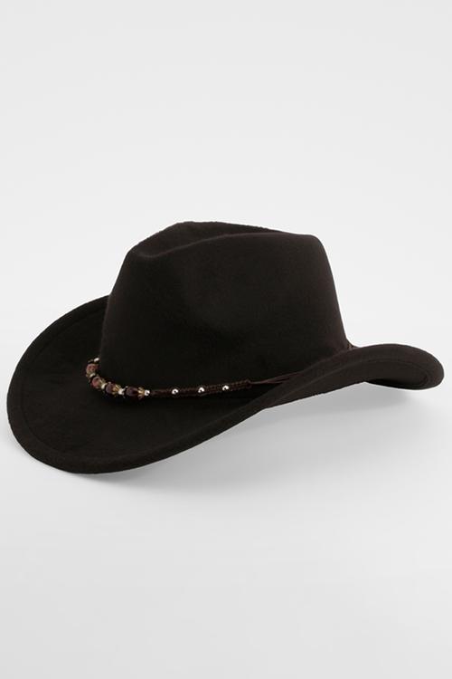 Gem Stone Western Cowboy Hat - Black