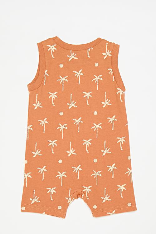 Printed romper - orange