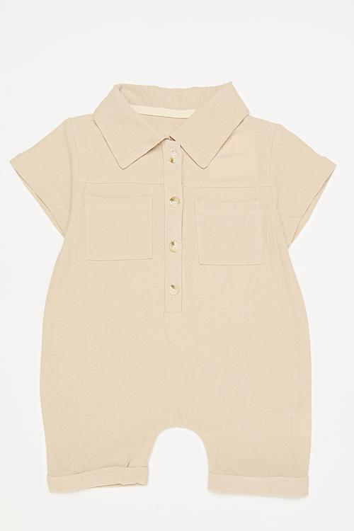 Collared romper - neutral