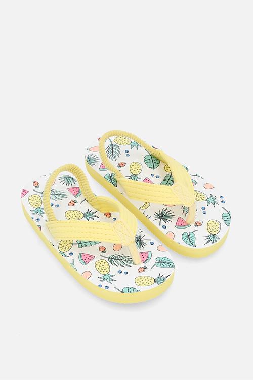 Printed thong sandals - yellow