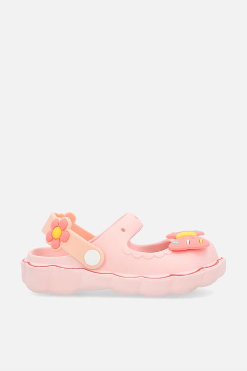 Novelty rubber sandals with bow detail - salmon pink