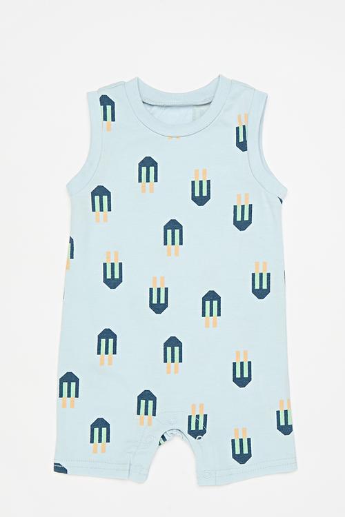 Sleeveless romper - blue