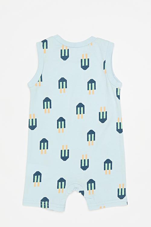 Sleeveless romper - blue