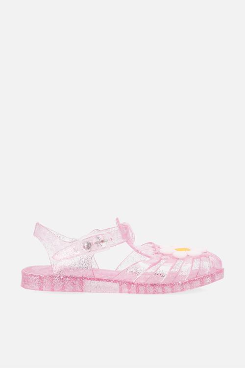 Caged jelly sandals - transparent pink