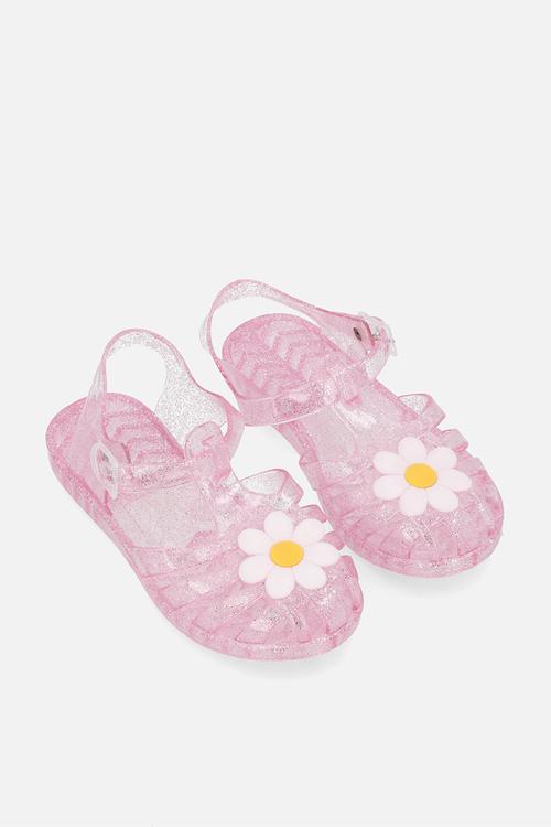 Caged jelly sandals - transparent pink