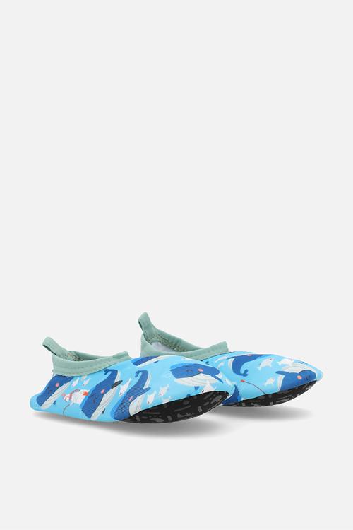Whale all-over-print slip on shoes - blue/multi
