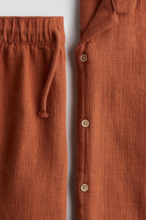 2 piece cotton set - rust brown