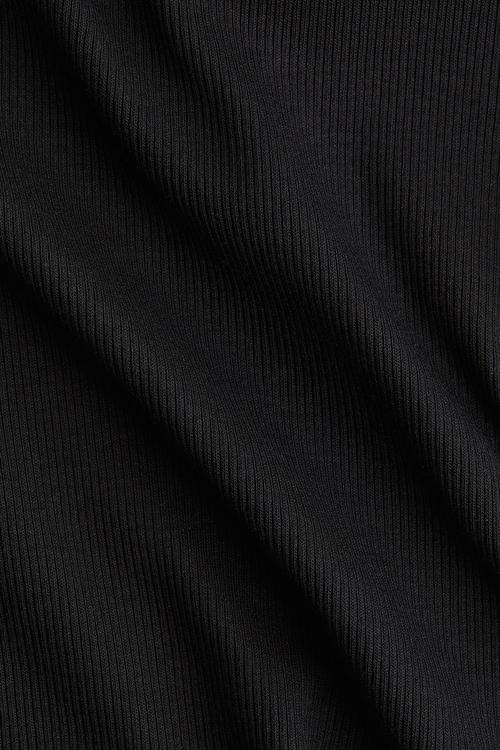 Ribbed cotton top - black