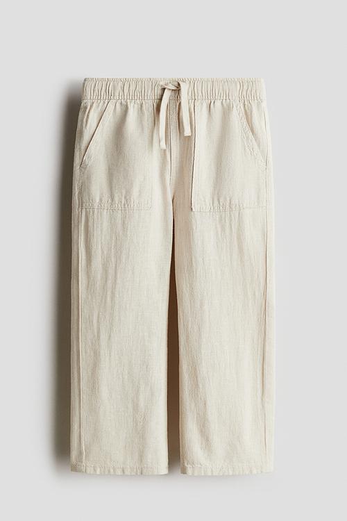 Linen-blend trousers - light beige