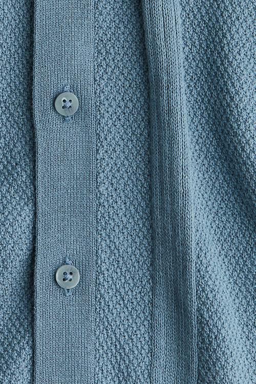 Textured-knit shirt - dark turquoise
