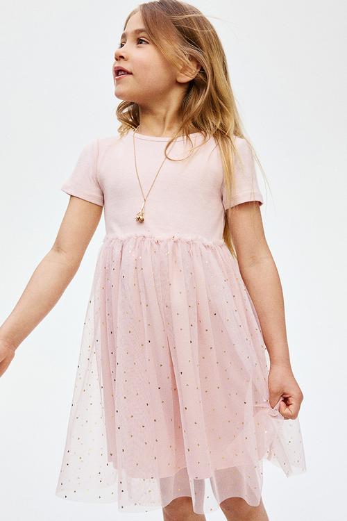 Tulle skirt dress - light pink/hearts