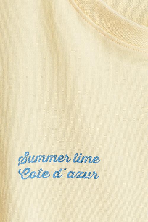 Oversized cotton T-shirt - yellow lemon