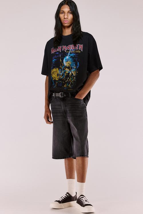 Oversized fit t-shirt - black & iron maiden