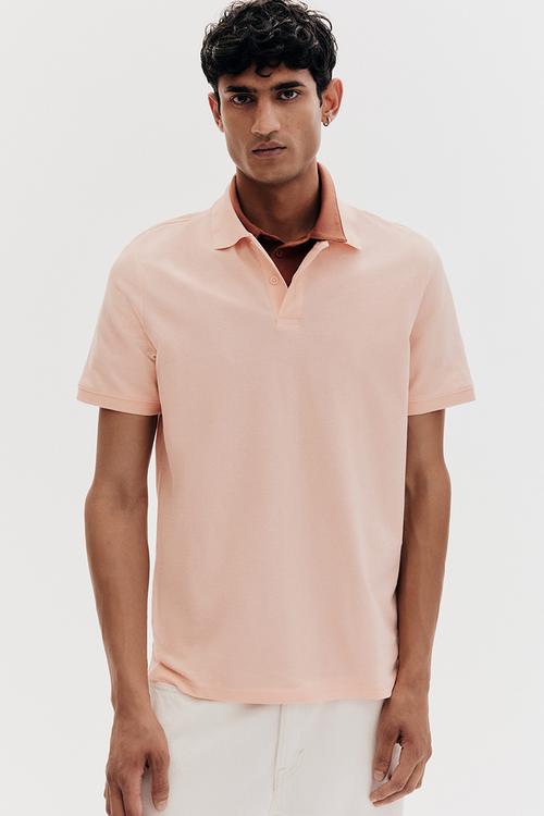 Regular fit piqué polo shirt - orange