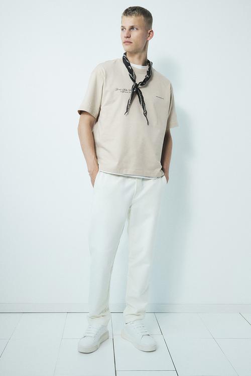 Loose fit printed t-shirt - beige/beverly hills 