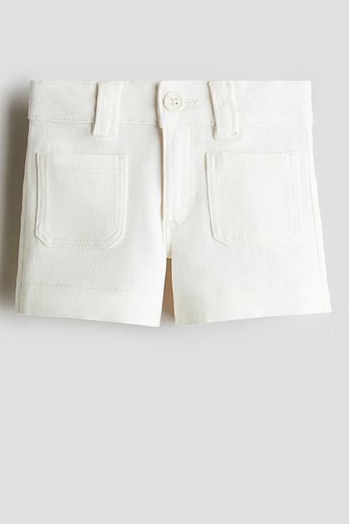 Cotton twill shorts - white