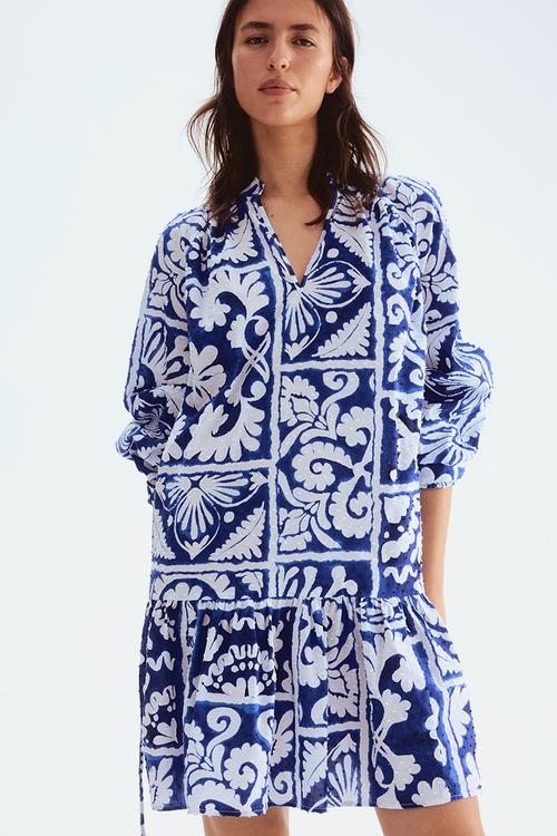Plumeti dress - bright blue patterned