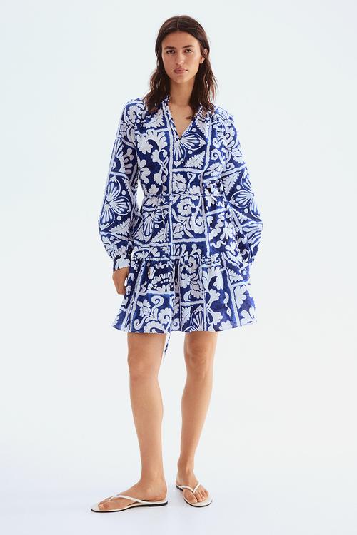 Plumeti dress - bright blue patterned