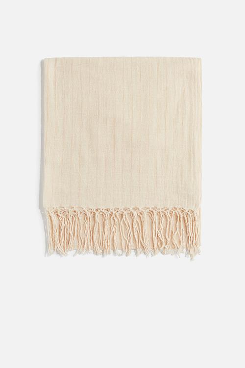 Linen-blend shawl - light beige