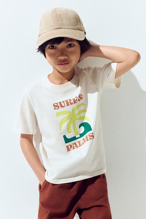 Printed t-shirt - white/surf & palms