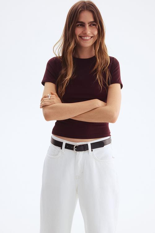 Fitted top - burgundy