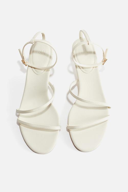 Heeled strappy sandals - cream