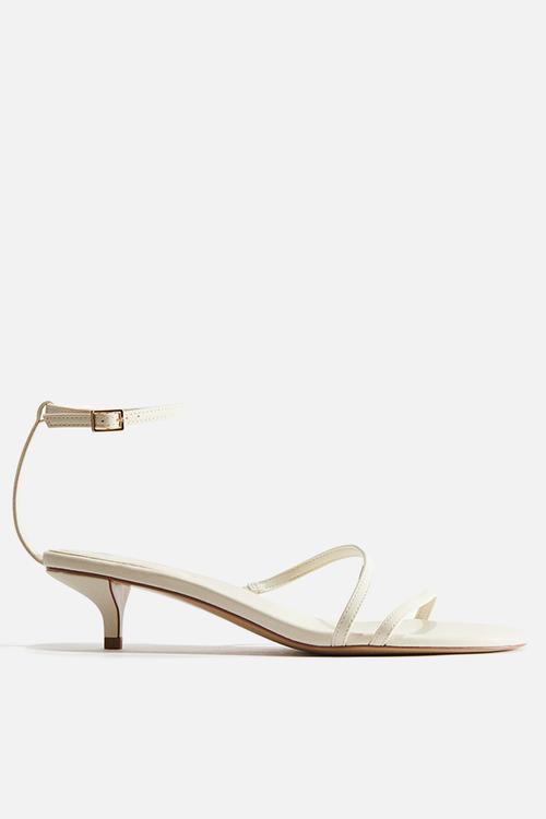 Heeled strappy sandals - cream
