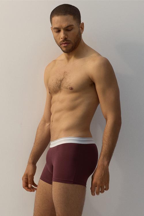 3-Pack short trunks with lycra® - burgundy/white 