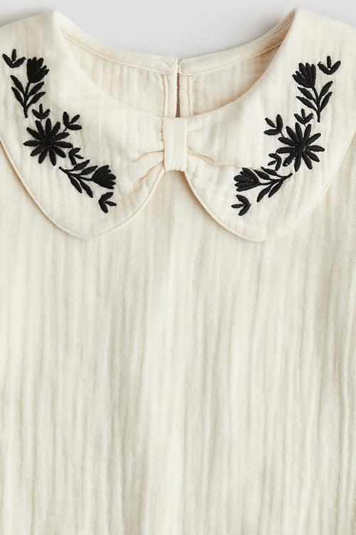 Cotton muslin dress - beige