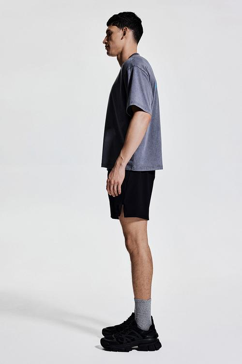 Boxy-style sports top with drymove™ - dark grey