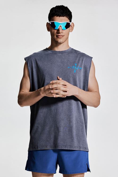 Loose fit sports vest top - dark grey