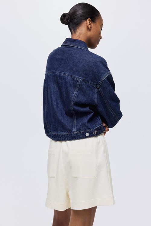 Washed cotton sweatshorts - cream
