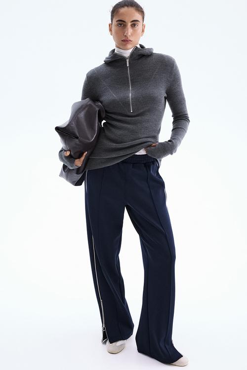 Merino wool hoodie - dark grey marl
